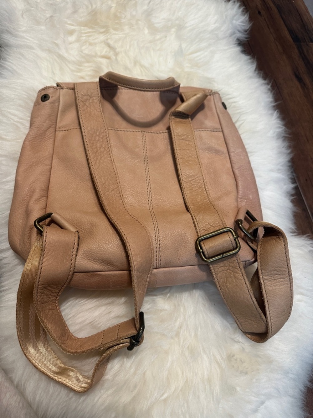 Tan Leather Backpack - Picture 4 of 6